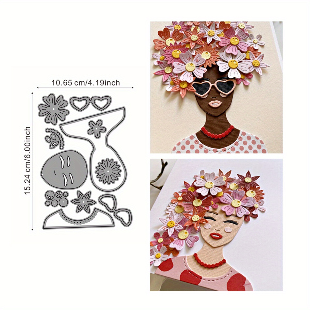 

Fantasy Flower Girl Metal Cutting Stencils - Perfect For Diy Greeting Cards, Scrapbooking, And Journal Decorating