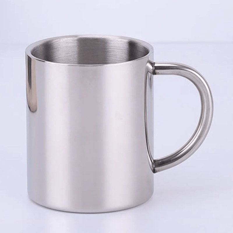 TEMU 1/2pcs 300ml Stainless Steel Coffee Mug - Sleek, Portable Thermo Travel Cup With Handle And Spout For Beverages - Ideal For Office, Restaurants,