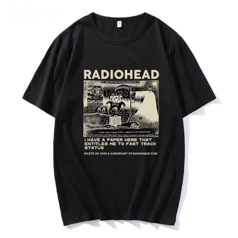 

Radiohead T Shirt Men Vintage Classic Tees North America Tour Rock Boy Camisetas Hombre Hip Hop Unisex 100%cotton Tops 80178