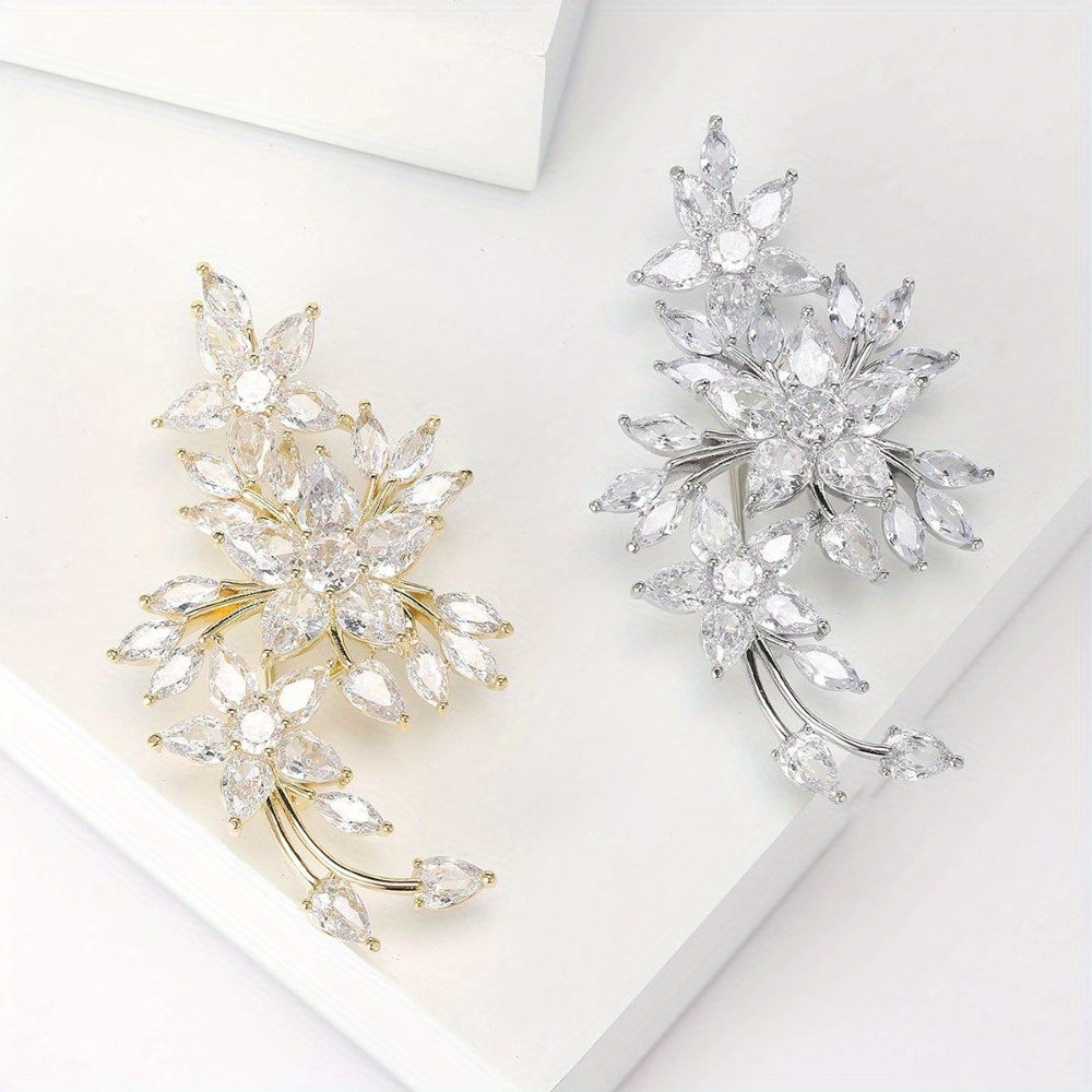 

Elegant Brooch Pin - Luxurious Synthetic Zirconia, Suits & Dresses, Ideal For Business Events & Celebrations