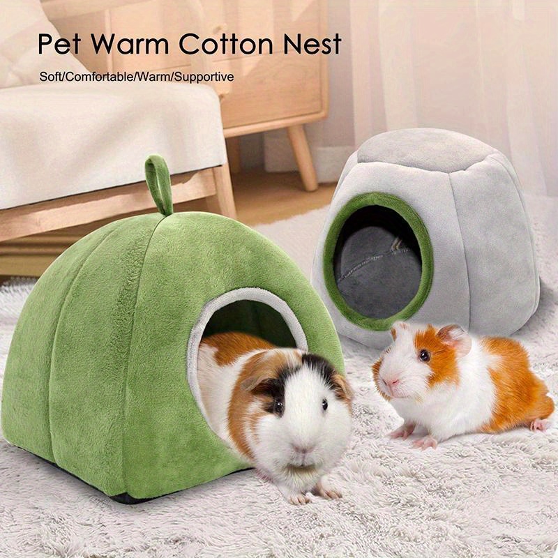 

Small Animal Nest - Memory Foam Pet Bed For Hamster, Guinea Pig, Rat, Hedgehog - Non-assembled, Oval Cozy With Special Features - Warm Winter Pet Sleep Zone