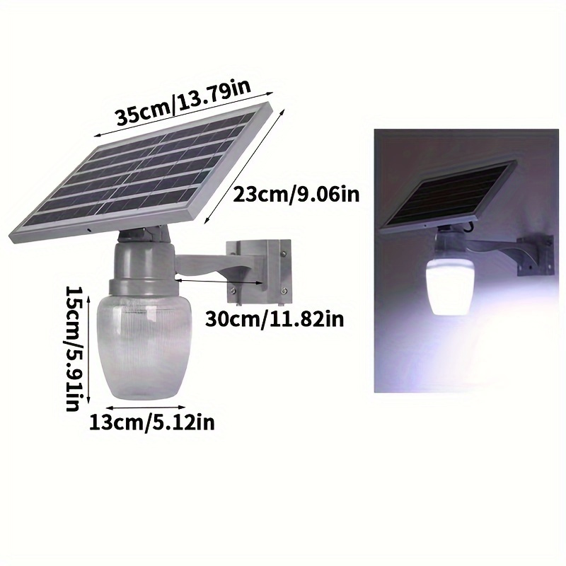 TEMU Led Solar Street Light With Remote Control, Light Control Sensor Dark Automatically Light, Suitable For Home Outdoor Garden Courtyard Lighting