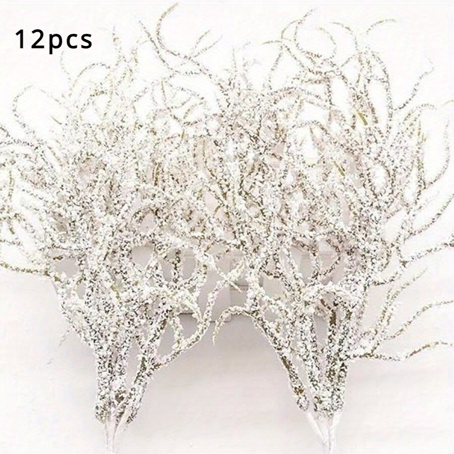 Image of 6/12pcs Bundle Branch Simulation Flowers Artificial Plant Wedding Ornament Party Supply Christmas Decor, Halloween Decor