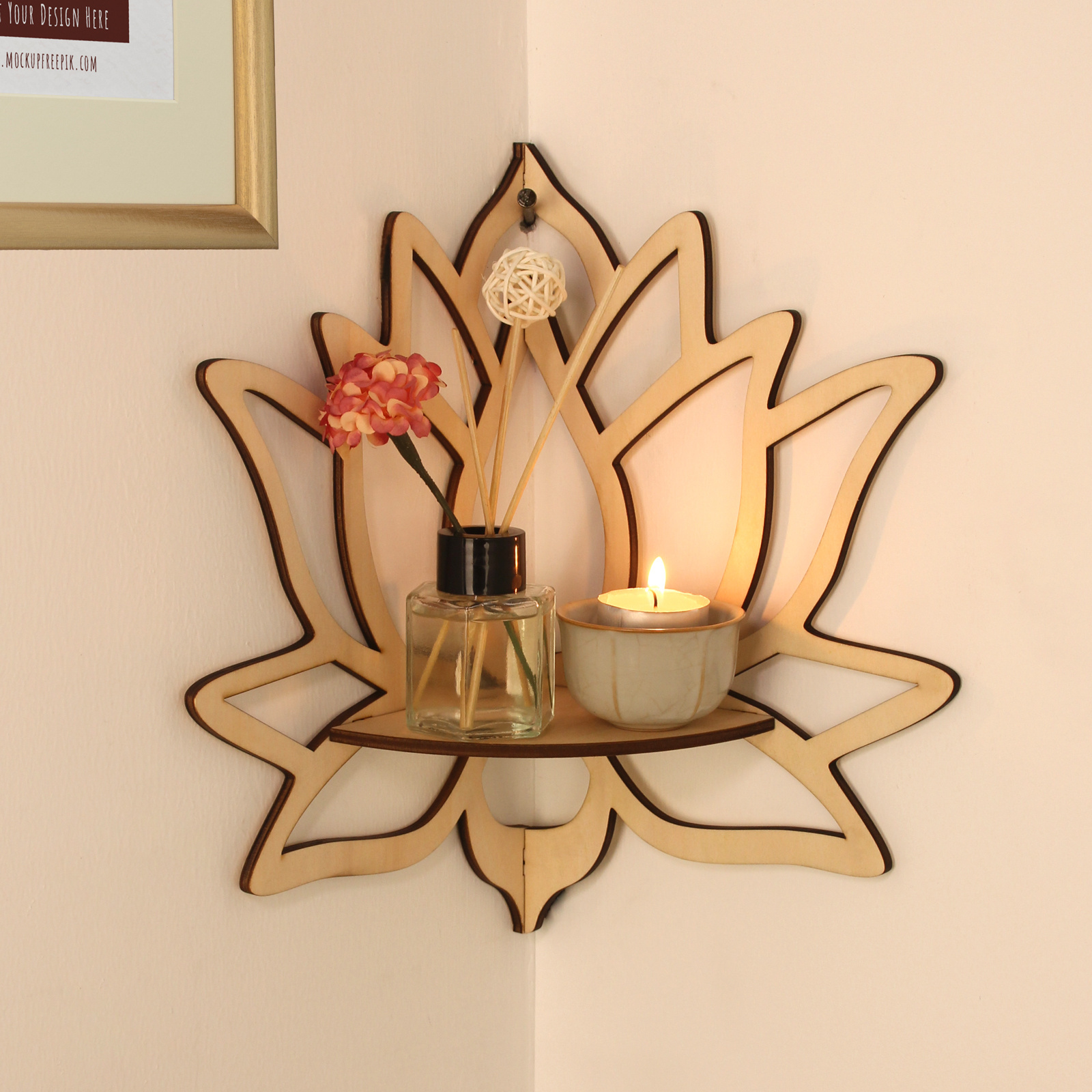 

- Lotus-shaped Wooden For Plants, & - Organizer For , For And Bedrooms