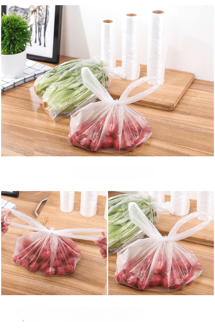 100pcs roll vest food freshness protection package large refrigerator rolling bag household food bag disposable thickened hand tear bag vegetable bag roll food storage bag suitable for kitchen bags such as vegetable bread 16 5 13 78inch details 1