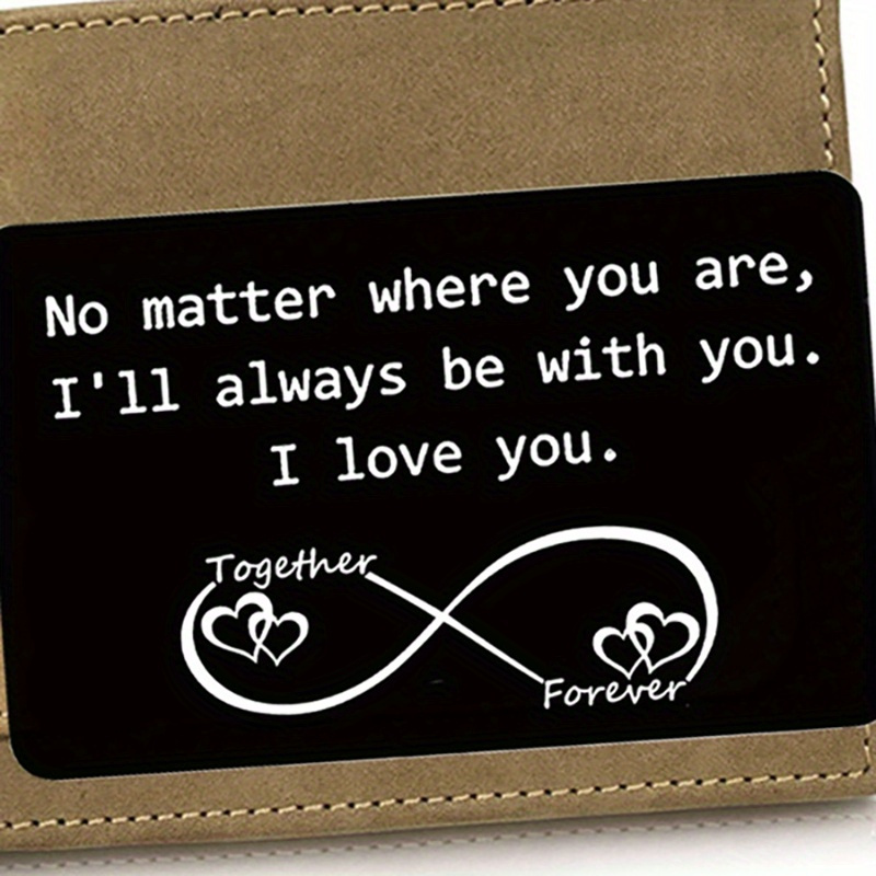 1pc Exquisite Engraved I Love You Premium Wallet Inserts Card - Romantic Gift For Husband, Boyfriend, Or Couple - Ideal Anniversary, Valentine's Day, Or Romantic Occasion Gift