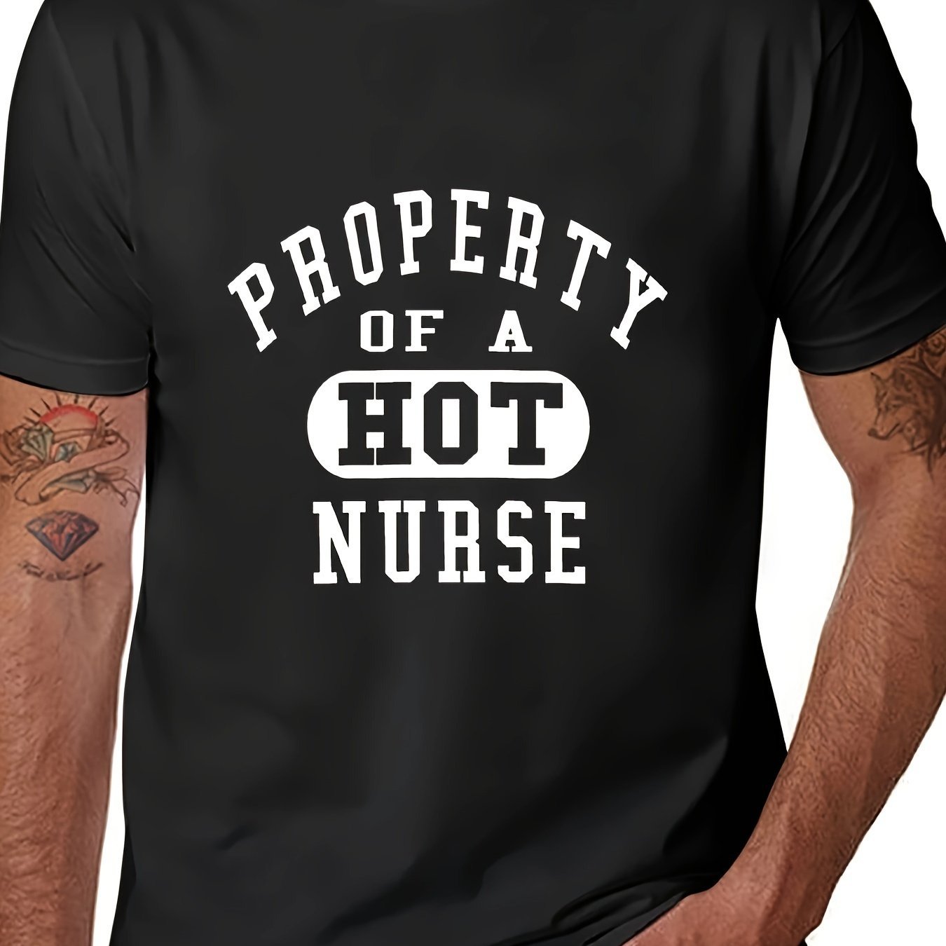 

Hot Nurse' - 3742 Funny Men's Short Sleeve Graphic T-shirt Series Black