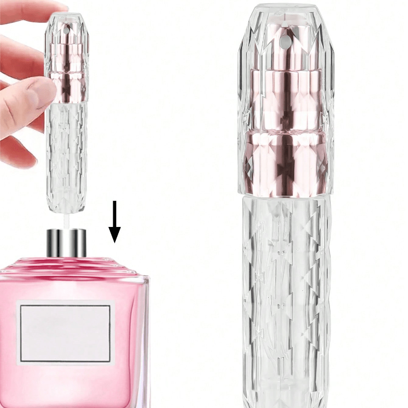 

1 flacon pulvérisateur de parfum rechargeable en acrylique, 5 ml, mini flacon pulvérisateur portable, PVC, de voyage non parfumé pour la plage, les vacances d'été, les de la rentrée scolaire.