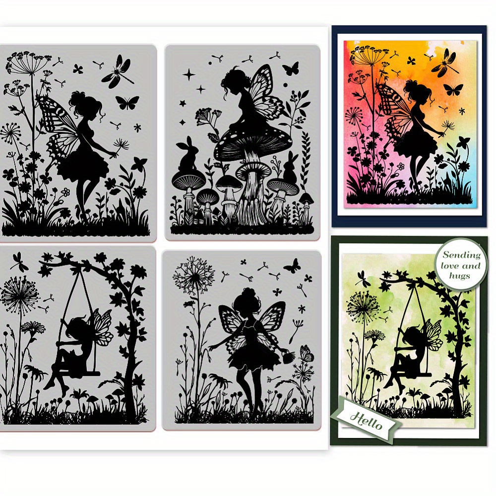 fairy themed clear rubber stamps for diy scrapbooking and card making 8 66x7 09 inches craft supplies by   scrapbooking supplies