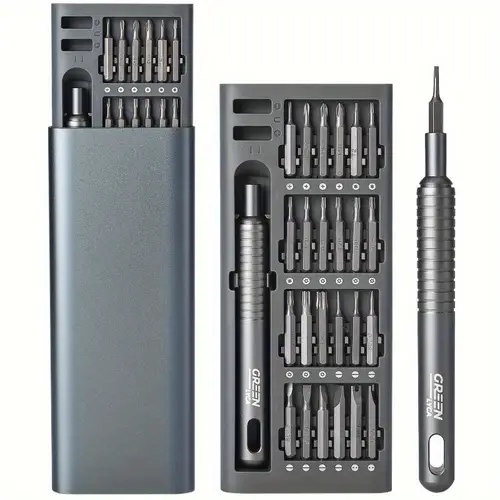 1set of precision screwdriver in 1 magnetic portable aluminum box 6 inch metal handle professional maintenance tool watch small tool 2 6 inch wide tool accessories