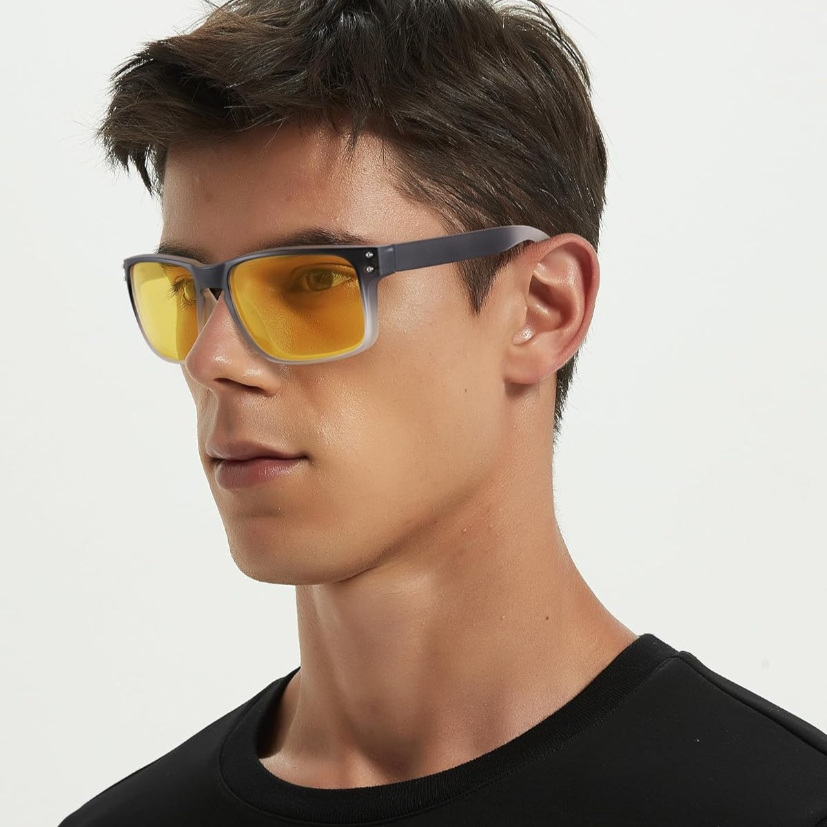 

Night Driving Glasses For Men Women Yellow Lens Anti Glare Vision Glasses