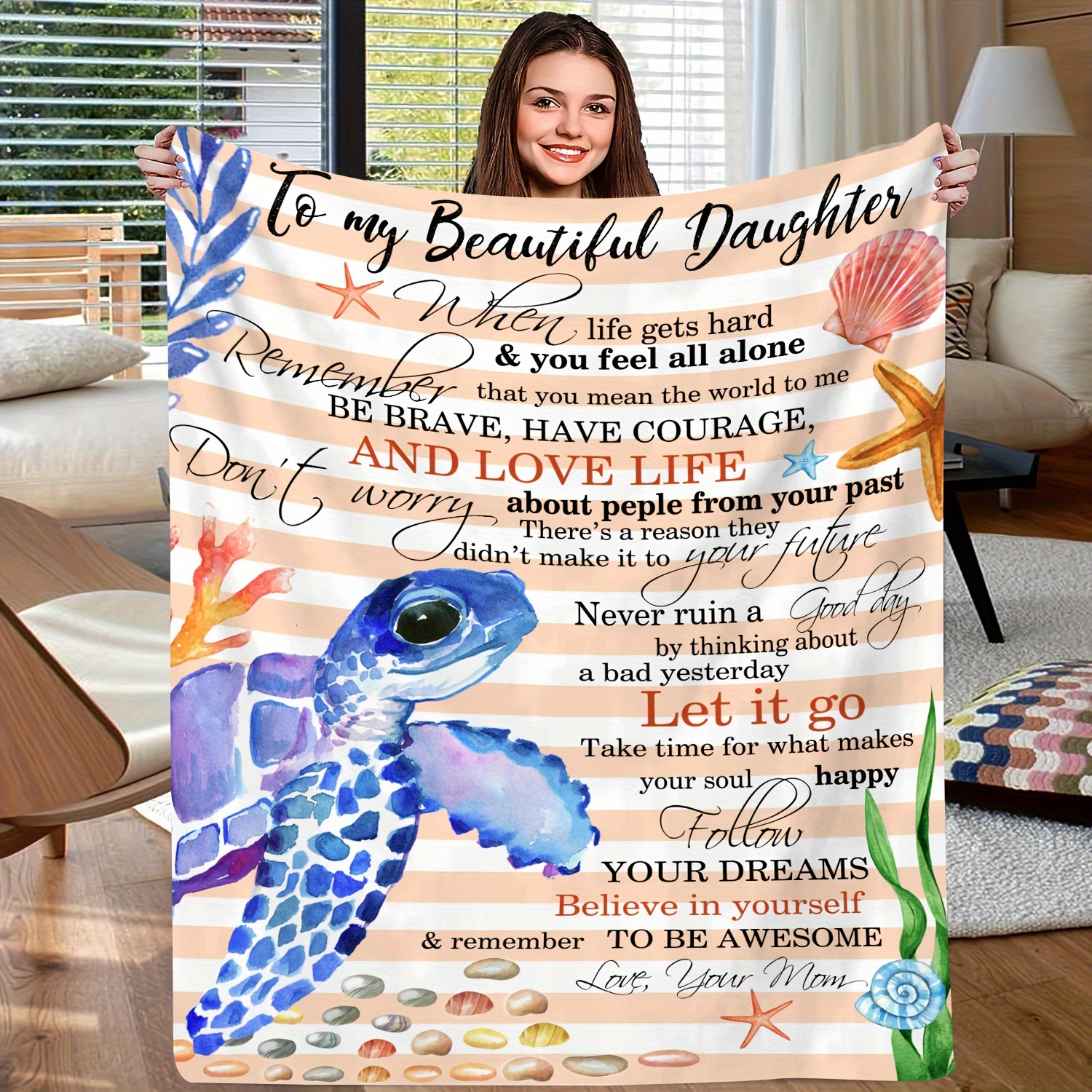 

Gift For Daughter Blanket Envelope Blanket Birthday Gift Blanket Soft Flannel Sofa Blanket Tv Blanket 1