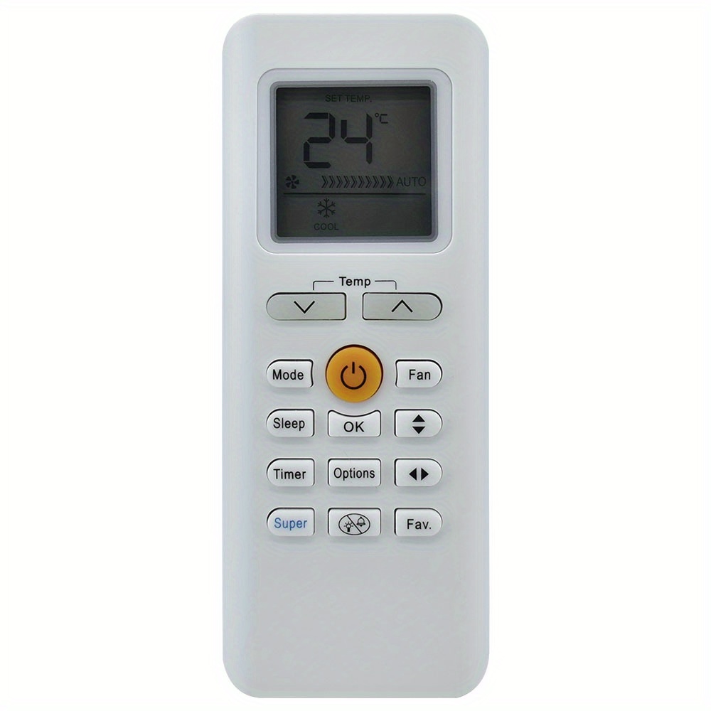 

1x New Rg70a/bgef Compatible Air Conditioner Remote - Sleek White With Digital Display, Infrared Technology, Requires 2 Aaa Batteries (not Included)