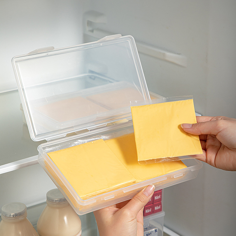 1  abs kitchen storage container food grade reusable cheese butter block organizer with   lid square freezer safe freshness box for fridge details 1