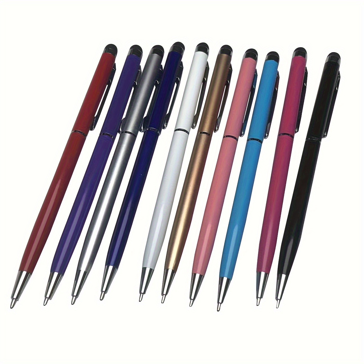 Random 10pcs 2-in-1 Stylus Pens, Suitable For Touchscreens And Fountains