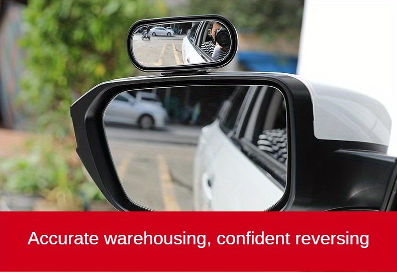 360 rotatable wide angle rearview high definition large view blind spot for all vehicles oval shape flat lens left position details 6