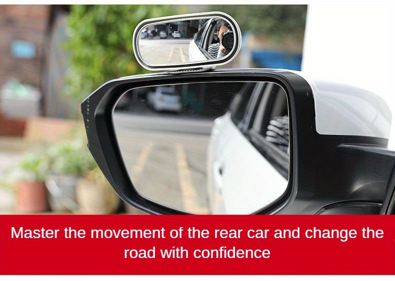 360 rotatable wide angle rearview high definition large view blind spot for all vehicles oval shape flat lens left position details 7