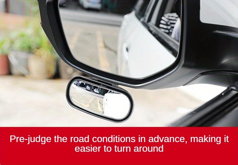 360 rotatable wide angle rearview high definition large view blind spot for all vehicles oval shape flat lens left position details 8