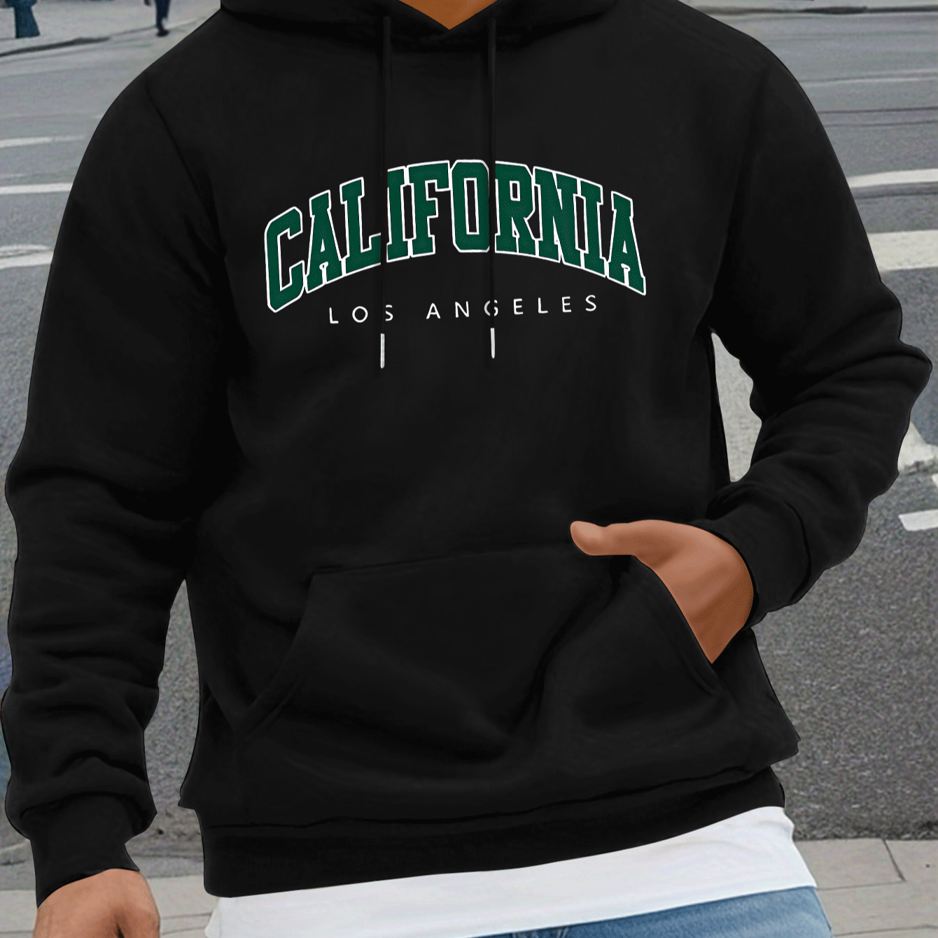 

Popular California Los Angeles Print, Men's Drawstring Sweatshirt Hoodies, Men's Casual Pullover Long Sleeve Hoodies With Kangaroo Pocket, Comfy Tops For Outdoor Activities