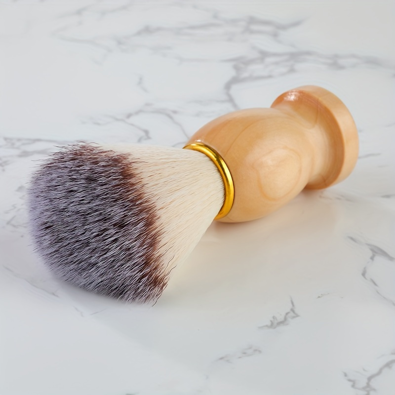 Image of Premium Wooden Handle Shaving Brush: Gentle Bristles For Smooth Shaving Experience - Suitable For Beards And Mustaches - No Fragrance