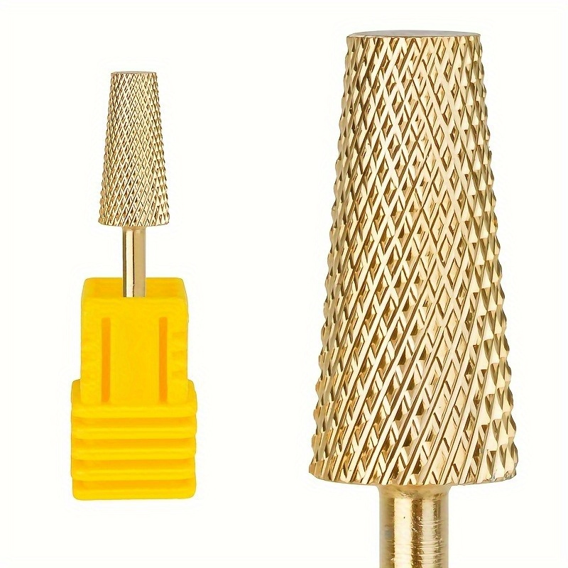 1pc Golden Carbide Nail Drill Bit Tool For Manicure And Pedicure With A 3/32 Inch Shank Size