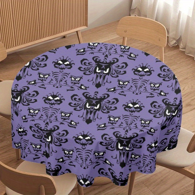 

Spooky Tablecloth: 60" X 60" Round, Machine-made, Polyester Cover, Perfect For Home Parties And