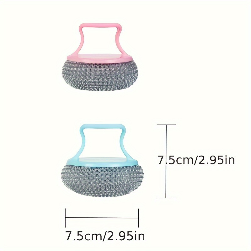 1pc, Dish Scrub Brushes, Kitchen Pot Washing Brush, Pot Cleaning Ball Brsuh, Pan Washing Brush, Hand Strap Handle, New Steel Ball Brush, Pot Brush, Kitchen Stuff