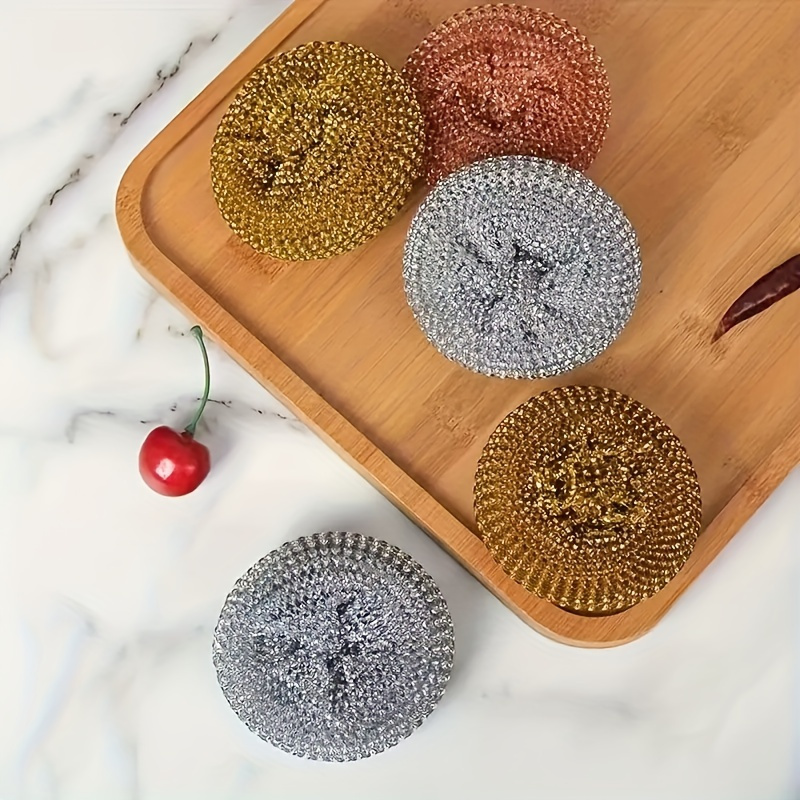 1pc, Dish Scrub Brushes, Kitchen Pot Washing Brush, Pot Cleaning Ball Brsuh, Pan Washing Brush, Hand Strap Handle, New Steel Ball Brush, Pot Brush, Kitchen Stuff