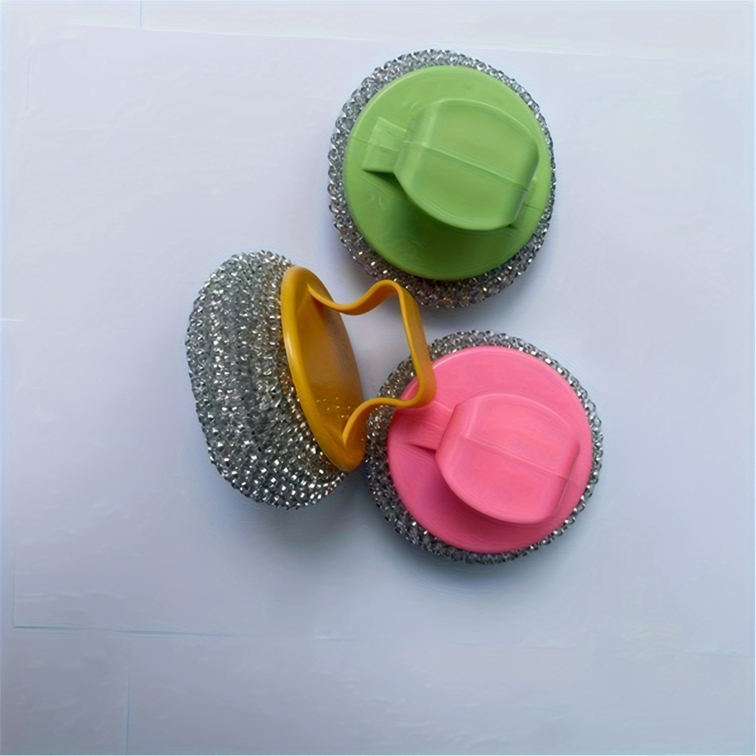 1pc, Dish Scrub Brushes, Kitchen Pot Washing Brush, Pot Cleaning Ball Brsuh, Pan Washing Brush, Hand Strap Handle, New Steel Ball Brush, Pot Brush, Kitchen Stuff
