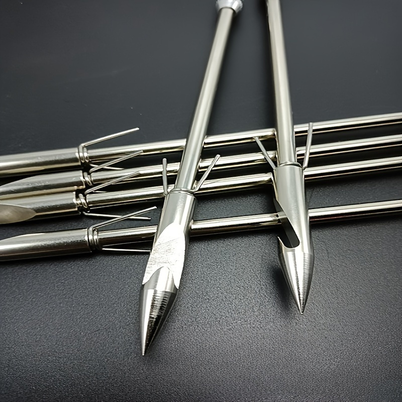 6pcs stainless steel fishing slingshot arrows high strength hunting fishing gear details 2