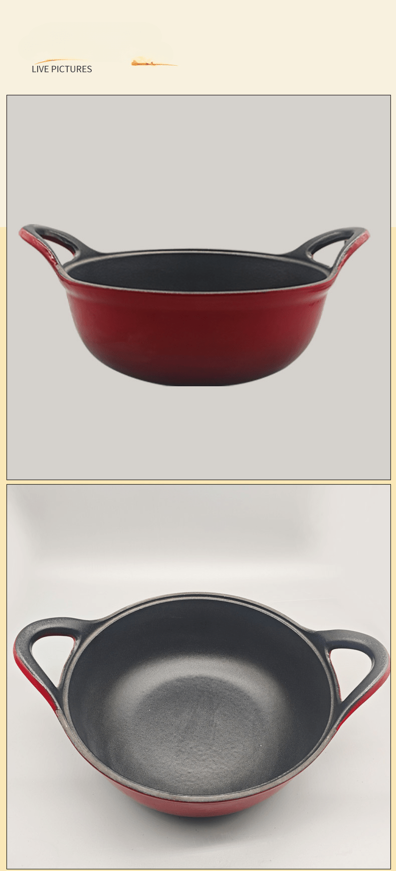 116  iron enamel pot multi use thickened for   no coating dual handles   serving for autumn details 1