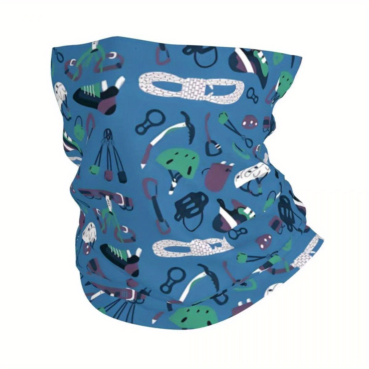 

Climbing-themed Neck Gaiter, Multifunctional Headwear Bandana Scarf With Casual Style, Woven Polyester And Elastane Blend, Breathable And Stretchy