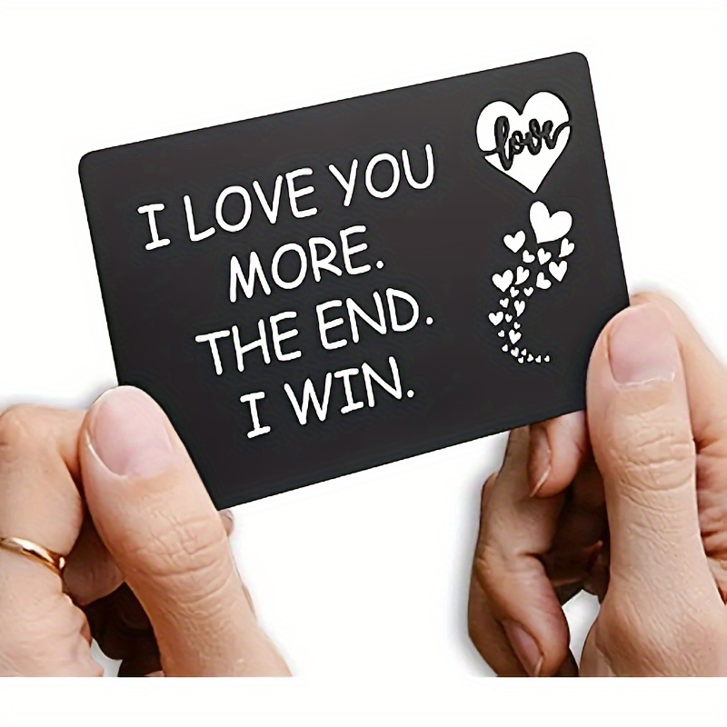 

Engraved Aluminum Wallet Insert Card - Romantic Gift For Boyfriend, Husband - Ideal For Anniversary, Thank You, Birthday - Unique Small Business Supplies - "i . . ." - Pack Of 1