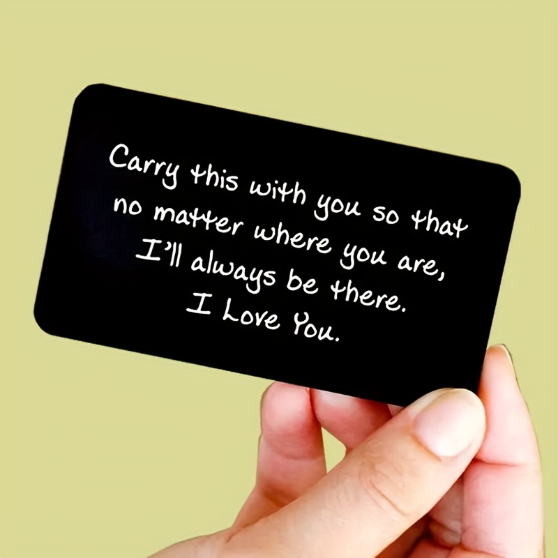 

Engraved Aluminum Alloy Wallet Insert Card: Romantic Gift For Boyfriend Or Husband - Perfect For Father's Day Or Anniversary