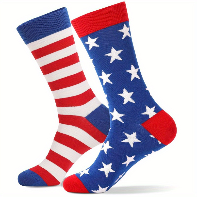 

Of Mixed American Flag Style Long Stockings With Sports Stripes Socks For Men And Women