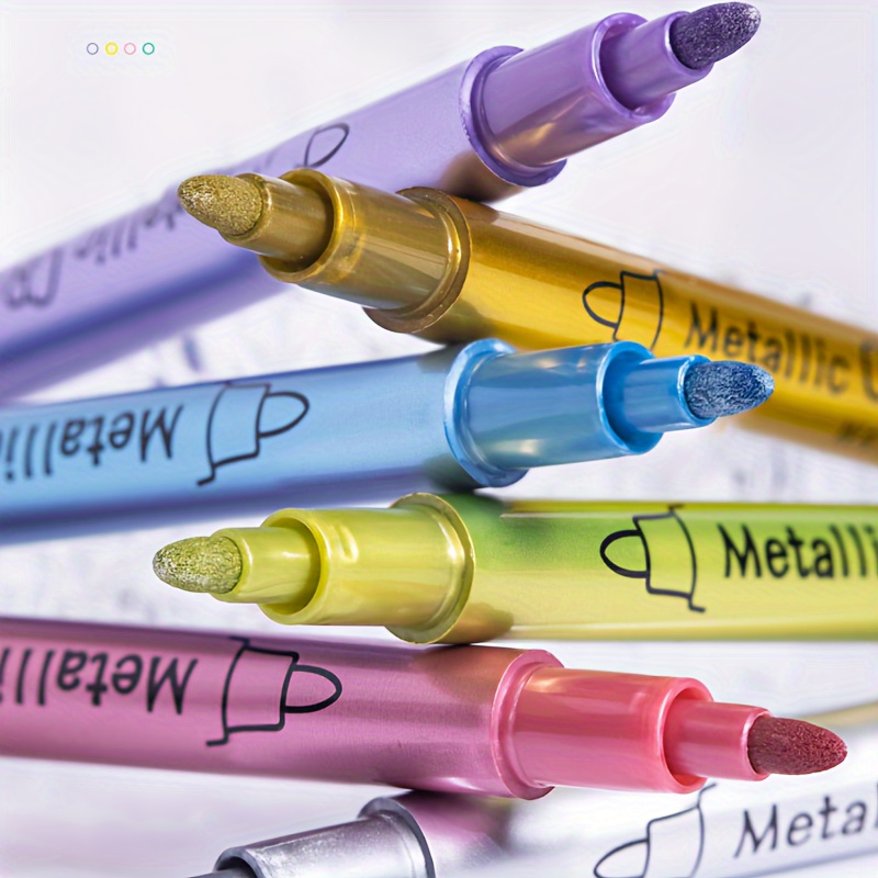 

12pcs Metallic Shades Marker Pens - Craft, & Plastic Surface