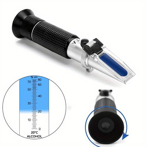use this handy handheld refractometer to accurately measure the alcohol content in spirits and wine it has a detection range of 0 80 concentration requires no power no direct contact and is with no instructions needed