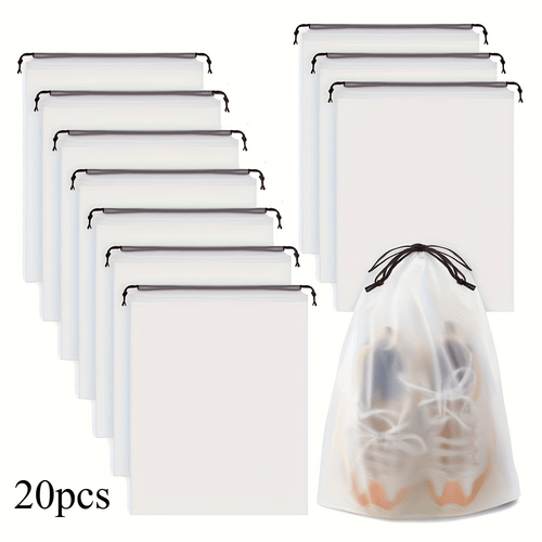 20 pack travel shoe storage bags durable plastic organizer with for easy identification space saving packing and protection reusable and portable for travel closet and storage