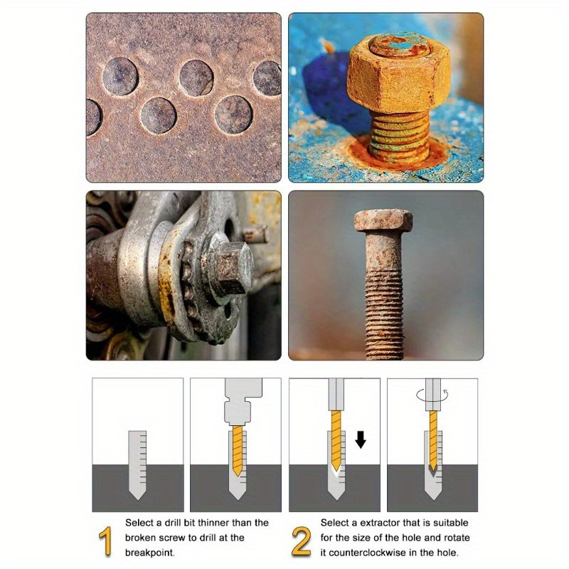 Screw Extractor Set Heavy duty Hex Shank Bolt - Temu