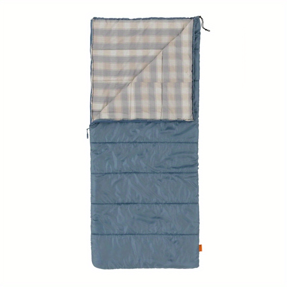 

50f Flannel Lined Rectangle Adult Sleeping Bag - Blue (75" X 33")