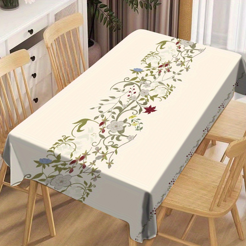 

Vintage French Floral Print Square Tablecloth - 100% Polyester, Wrinkle-resistant, Oil-proof, Heat-resistant, Easy To Clean, Ideal For Dining Table, Restaurants, Gatherings, Multiple Sizes Available