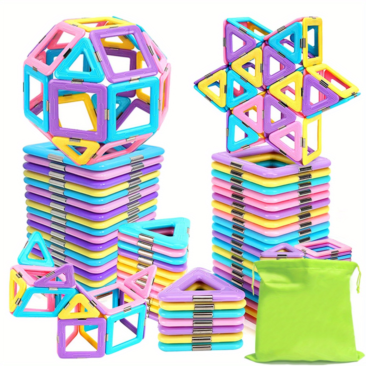 

Magnetic Building Blocks Toys, Macaron Magnetic Blocks Stem Toys 3d And Educational Construction Toys, For Kids Christmas Gifts, Random Color