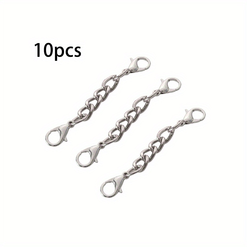 Image of 10pcs/bag Four-section Chain Hanging With 2 Lobster Buckles, Keychains, Backpack Pendants, Hanging Chains, Pendants, Key Chains, Connecting Additions At Ends