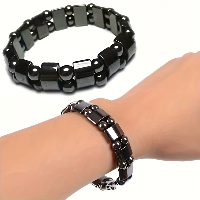 

Adjustable Hematite Magnetic Bracelet - Battery-free, Stylish & Wellness-enhancing, Fits Most