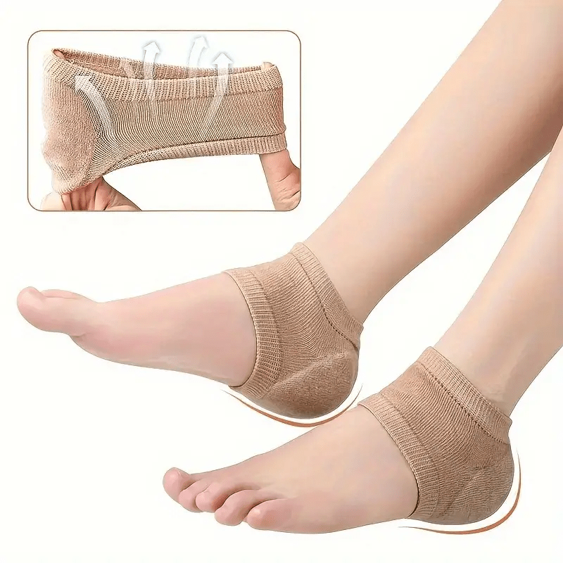 4pcs Ankle Compression Socks & Heel Protectors with Gel Cushion Pads