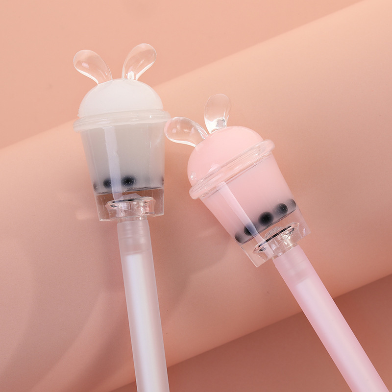 

1pc Cartoon Boba Tea Gel Ink Rollerball Pen, Cute Milk Tea Cup Design, Kawaii Plastic Writing Pen For Office, Signature & School Supplies - Ideal Party Gift Stationery