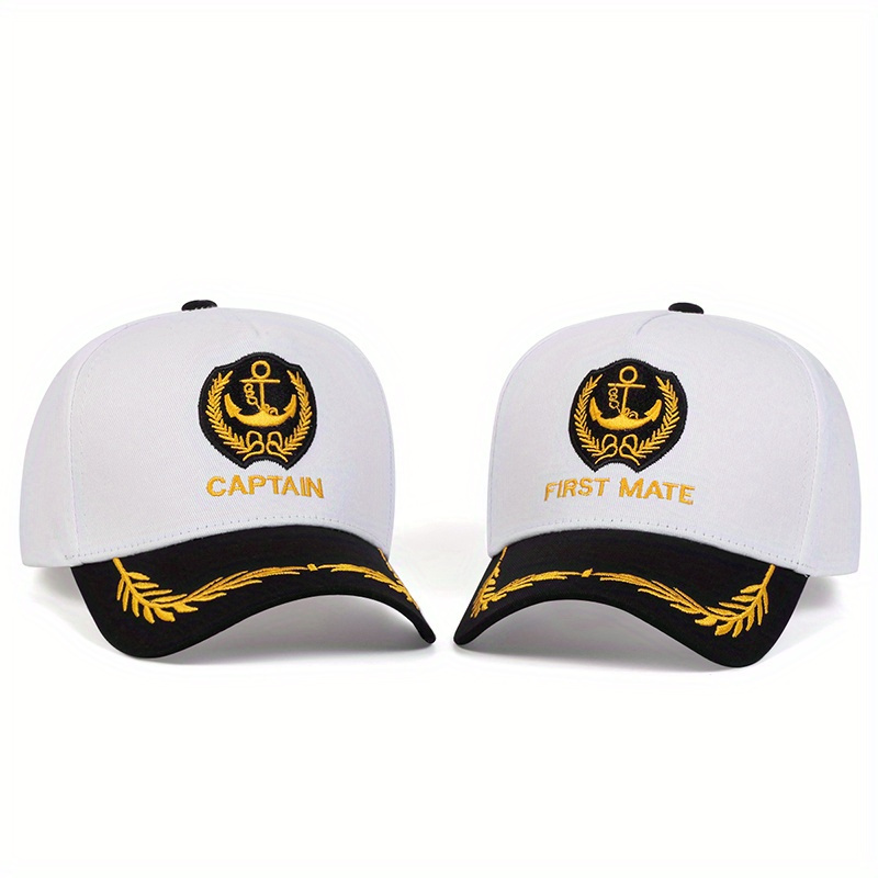 

2pcs Men's Fashion Baseball Caps, Adjustable And Sunscreen, Suitable For Spring And Autumn, With Captain And Letters Design