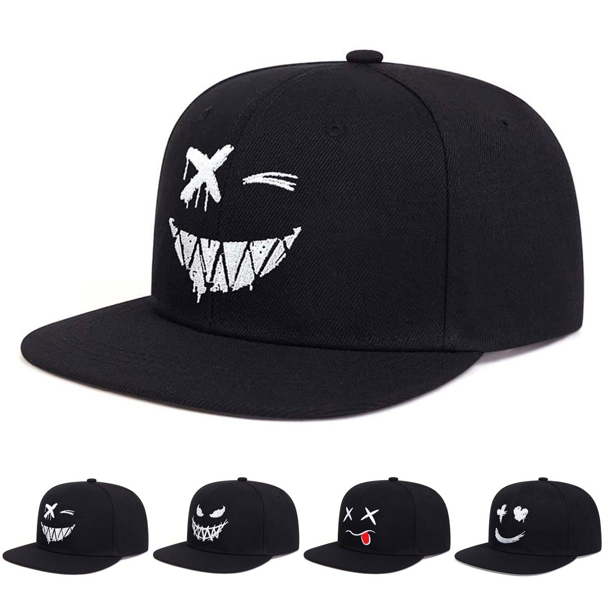 

Cartoon Men Embroidered Hip Hop Hat, Outdoor Sport Adjustable Sunscreen Leisure Hat, Spring Autumn Travel Beach Vacation