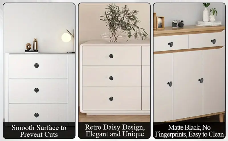 YONFIAFIT 10 Pack Matte Black Cabinet Knobs,Single Hole Cabinets