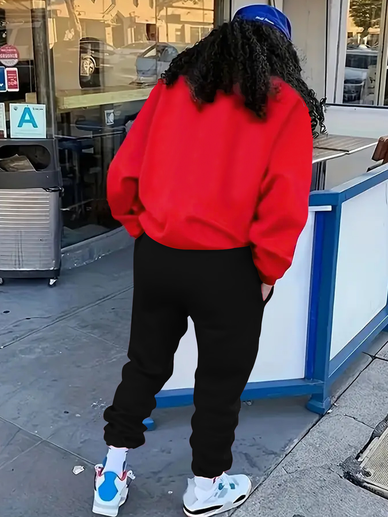 plus size casual knit two piece sweatsuit set cartoon print Temu